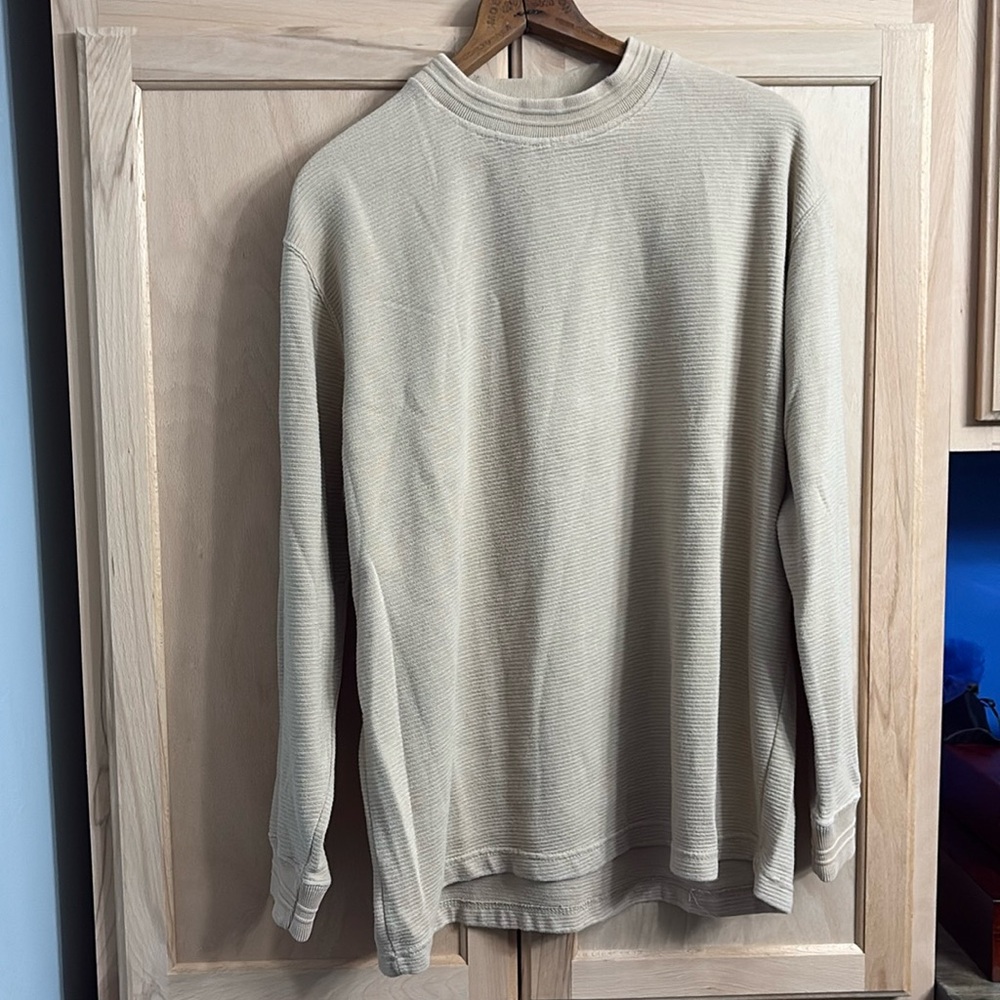 Vintage Textured Cream Long Sleeve Top